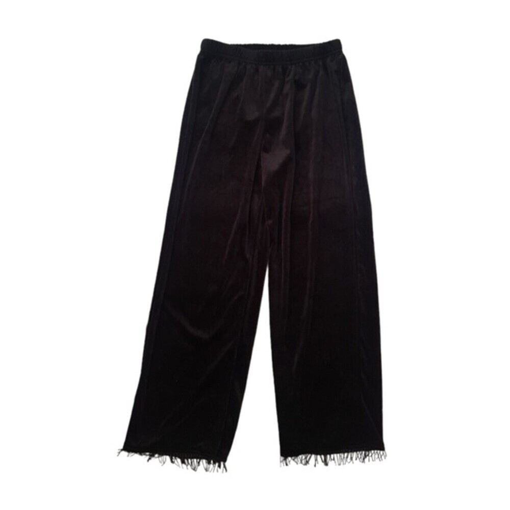 Carolyn‎ Strauss Embellished Velvet Pants - Wide Leg Black Pull-On NWT Sz.S
